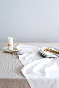 100% Linen Off White Table Runner Pre-Washed 17x56 Inch
