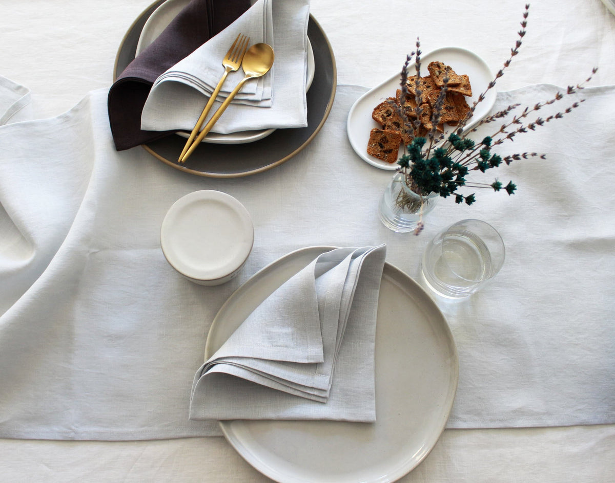 100% Linen Table Runner Pre-Washed Soft 17x56 Inch
