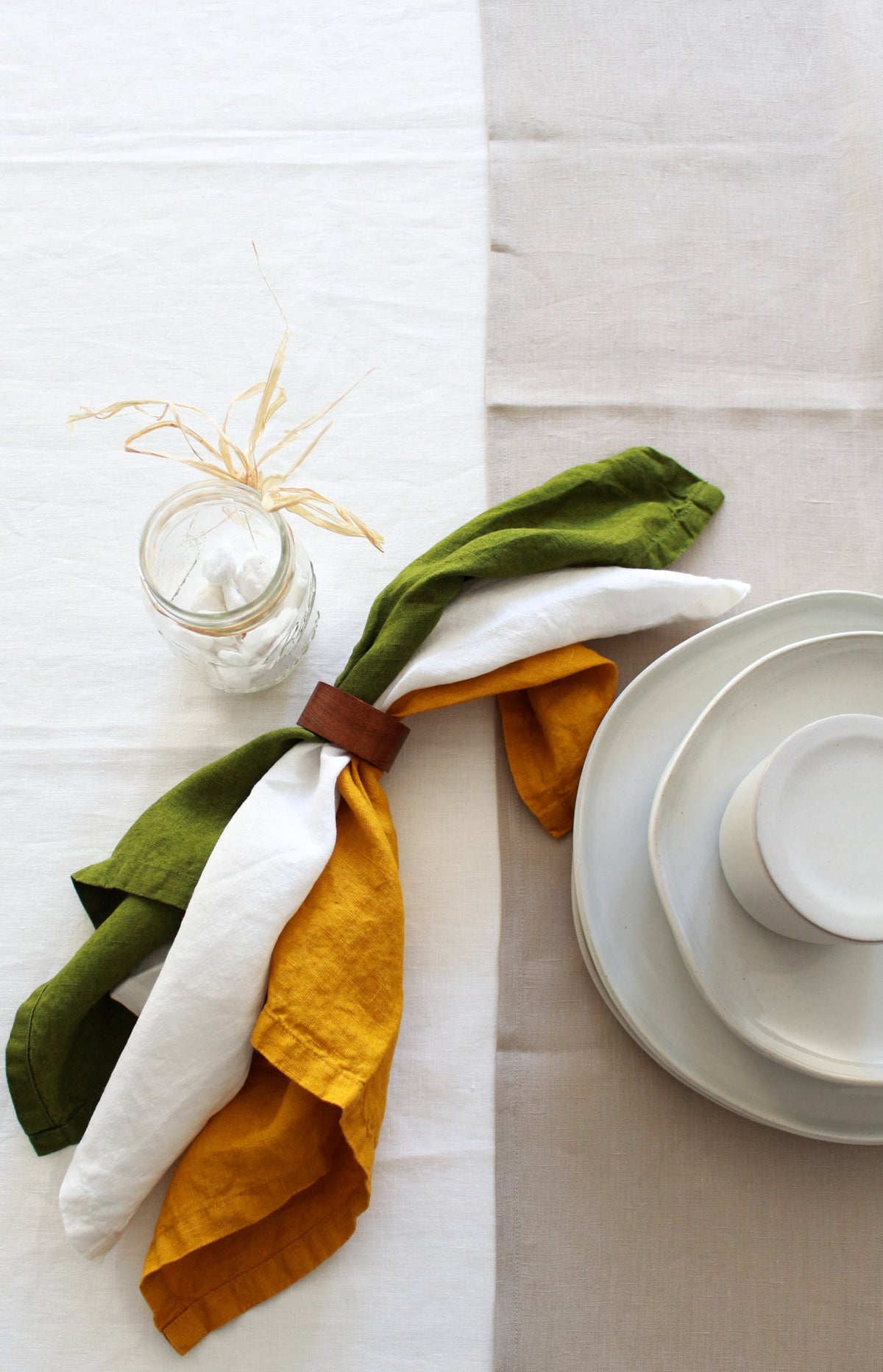 100% Linen Natural Table Runner Pre-Washed 17x56 Inch