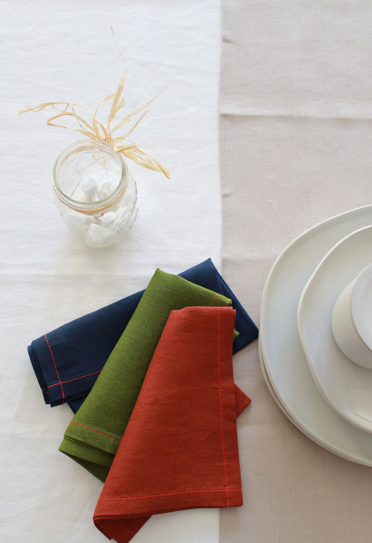 100% Linen Natural Table Runner Pre-Washed 17x56 Inch