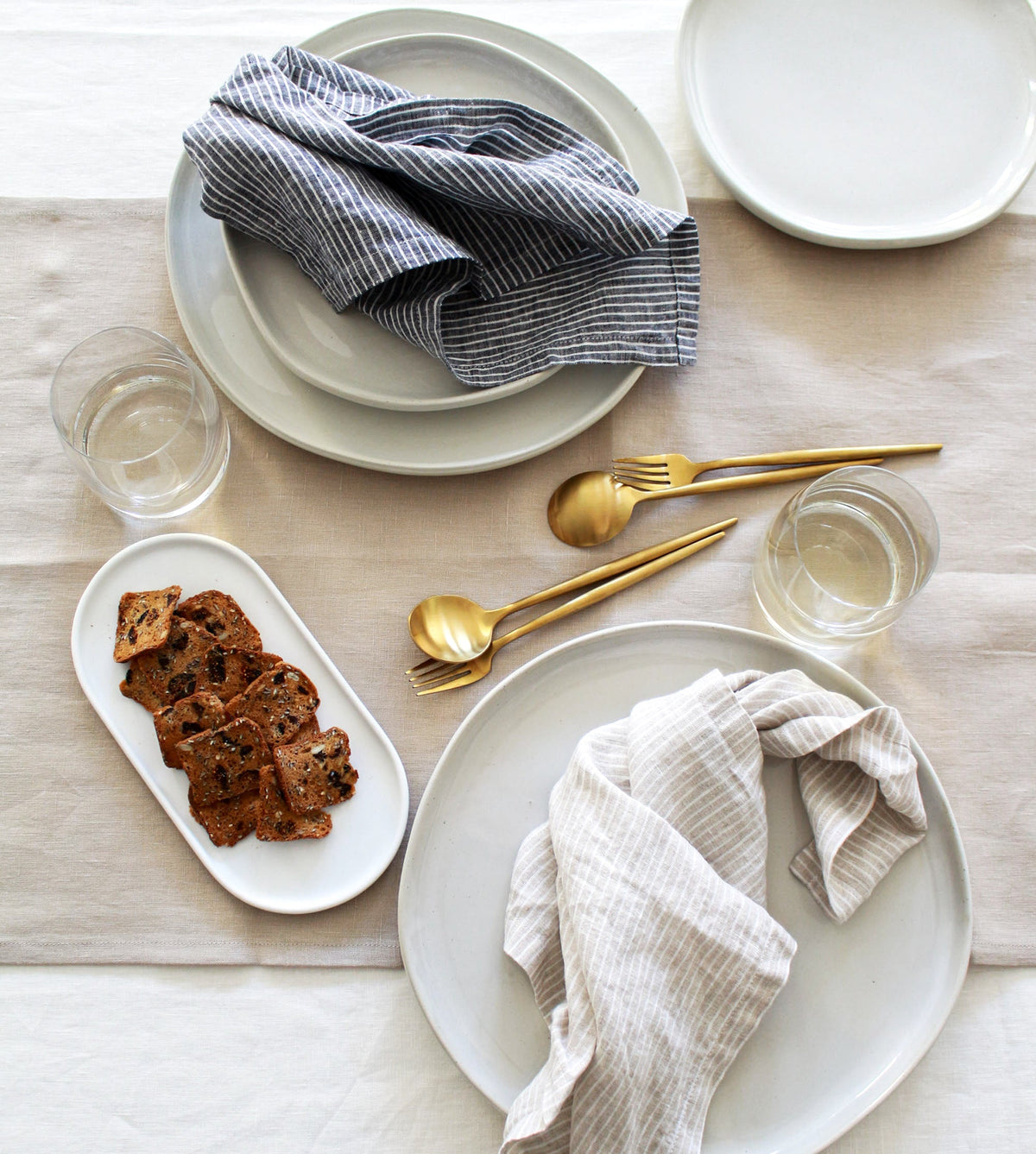 100% Linen Natural Table Runner Pre-Washed 17x56 Inch