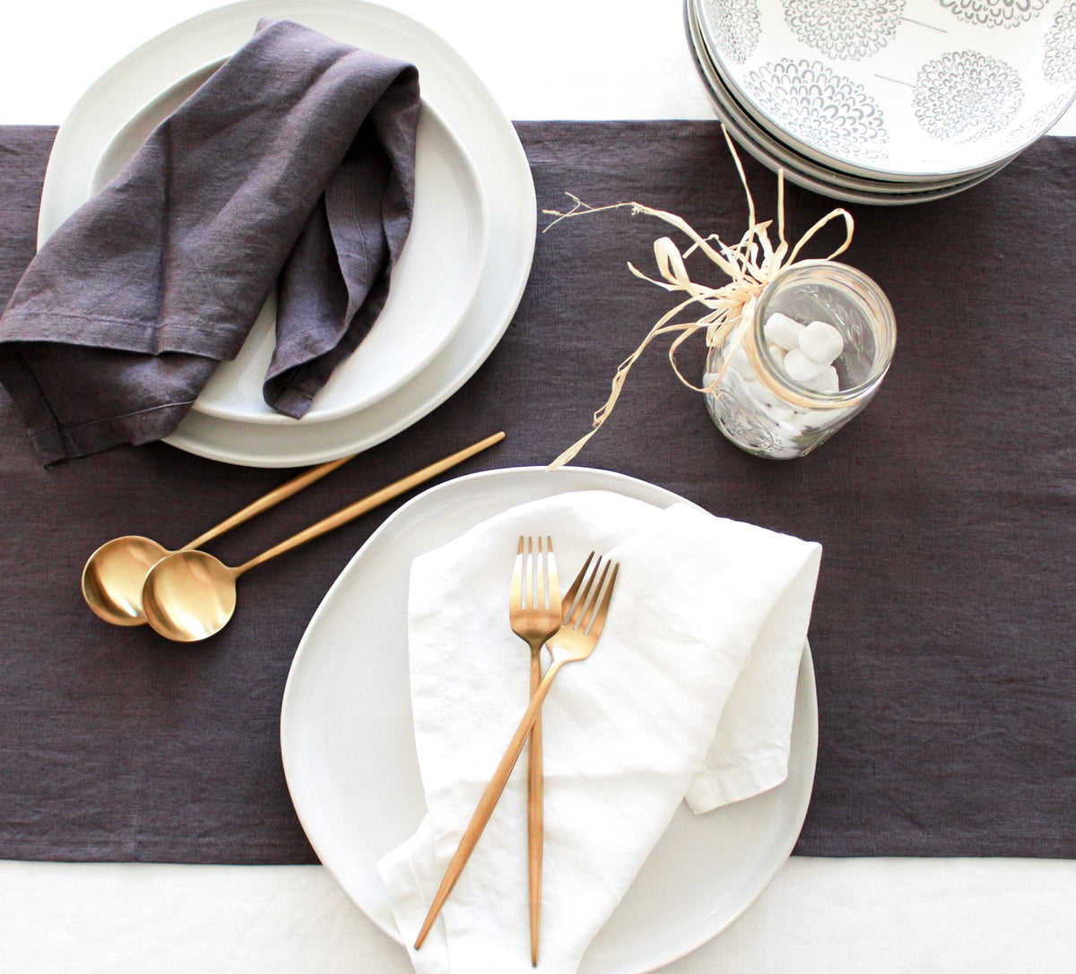 100% Linen Table Runner Pre-Washed Soft 17x56 Inch