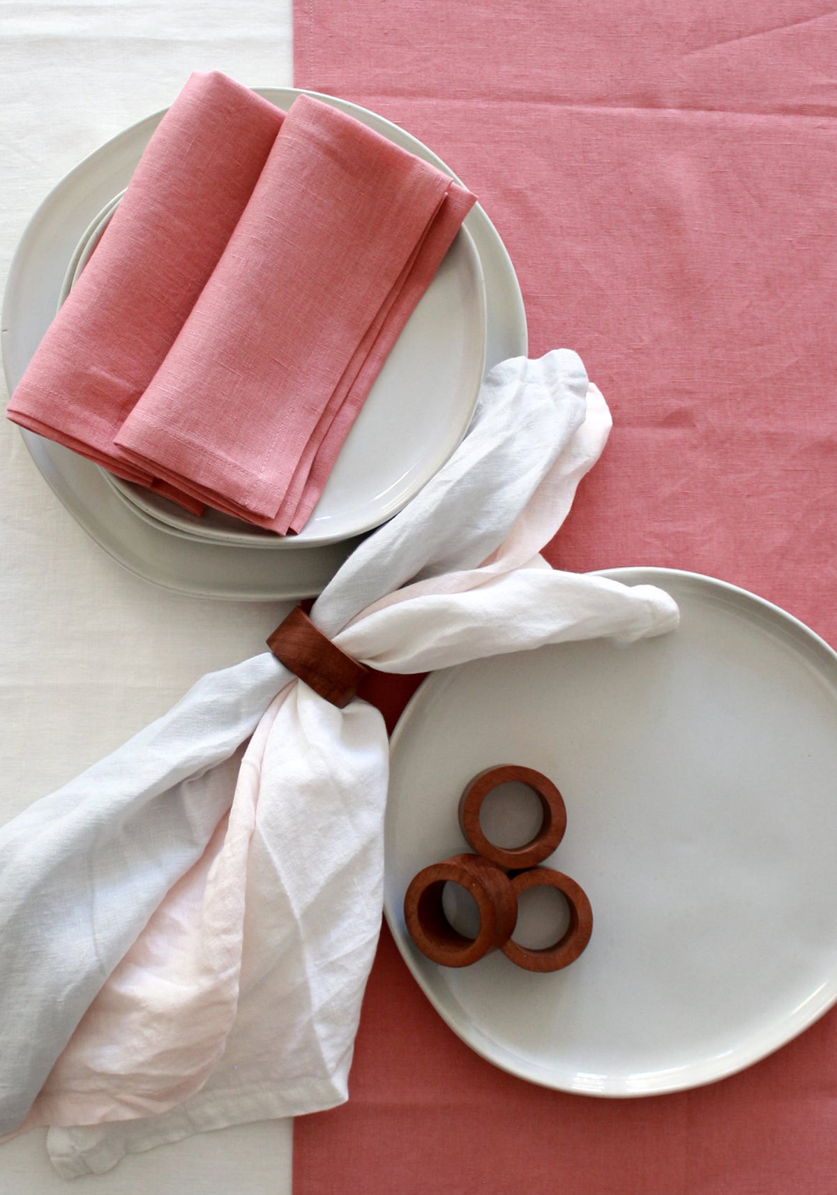 100% Linen Dusty Rose Table Runner Pre-Washed 17x56 Inch