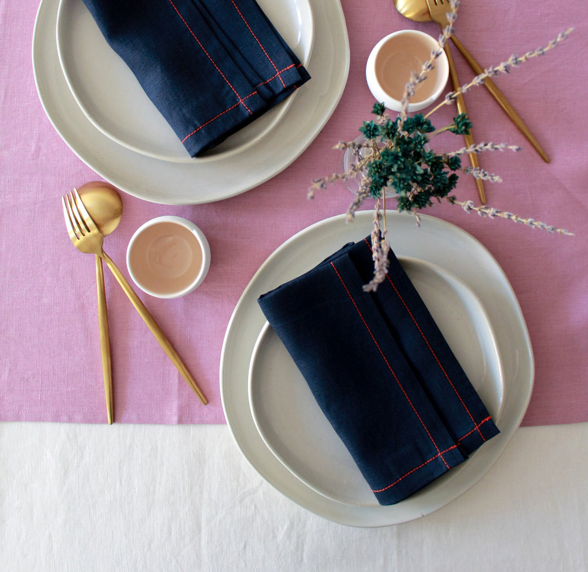 100% Linen Woodrose Table Runner Pre-Washed 17x56 Inch